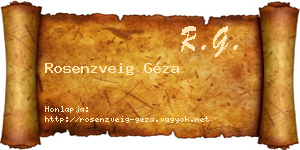 Rosenzveig Géza névjegykártya